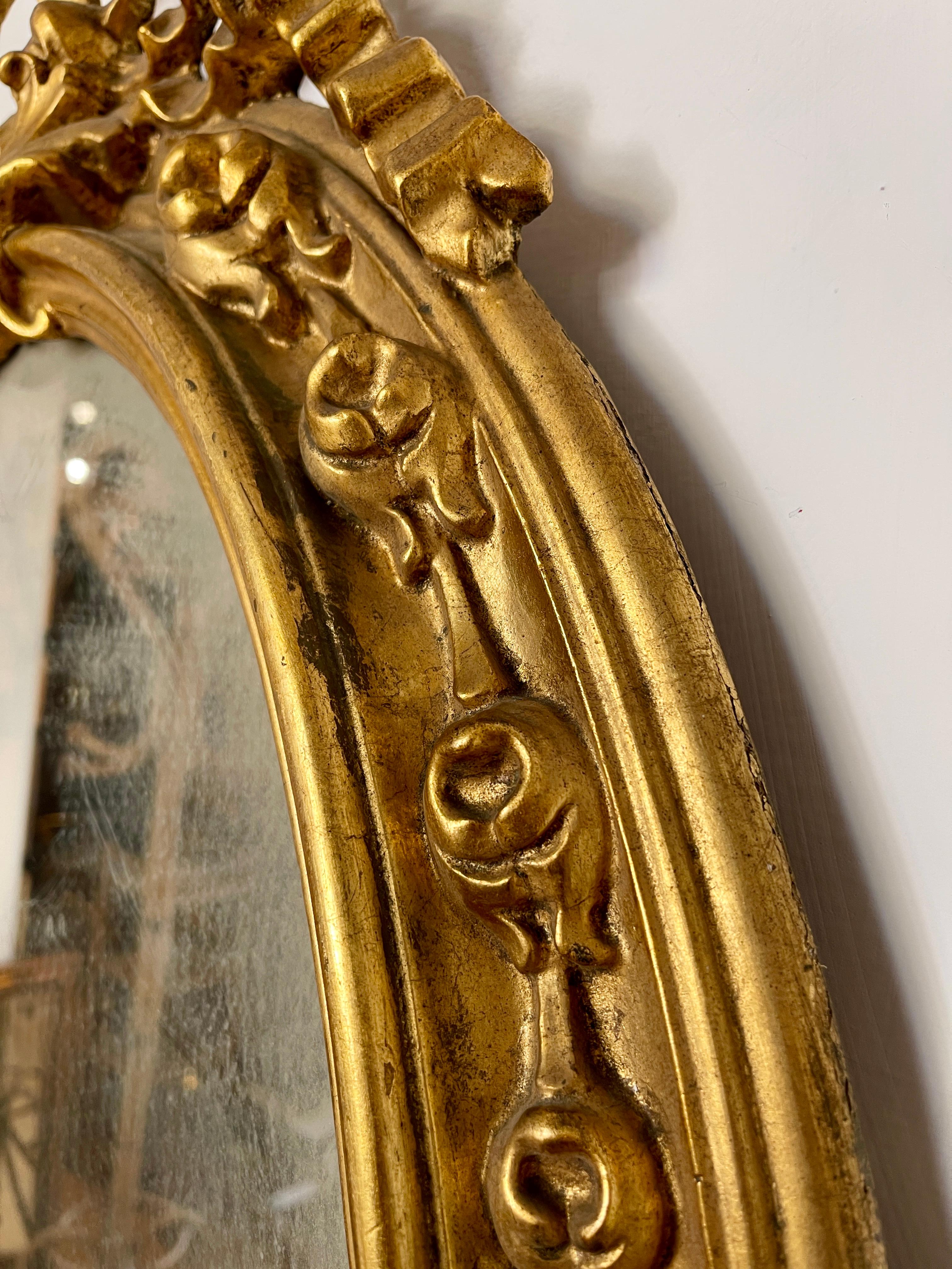 Antique French gold leaf mirror 19th century For Sale 1