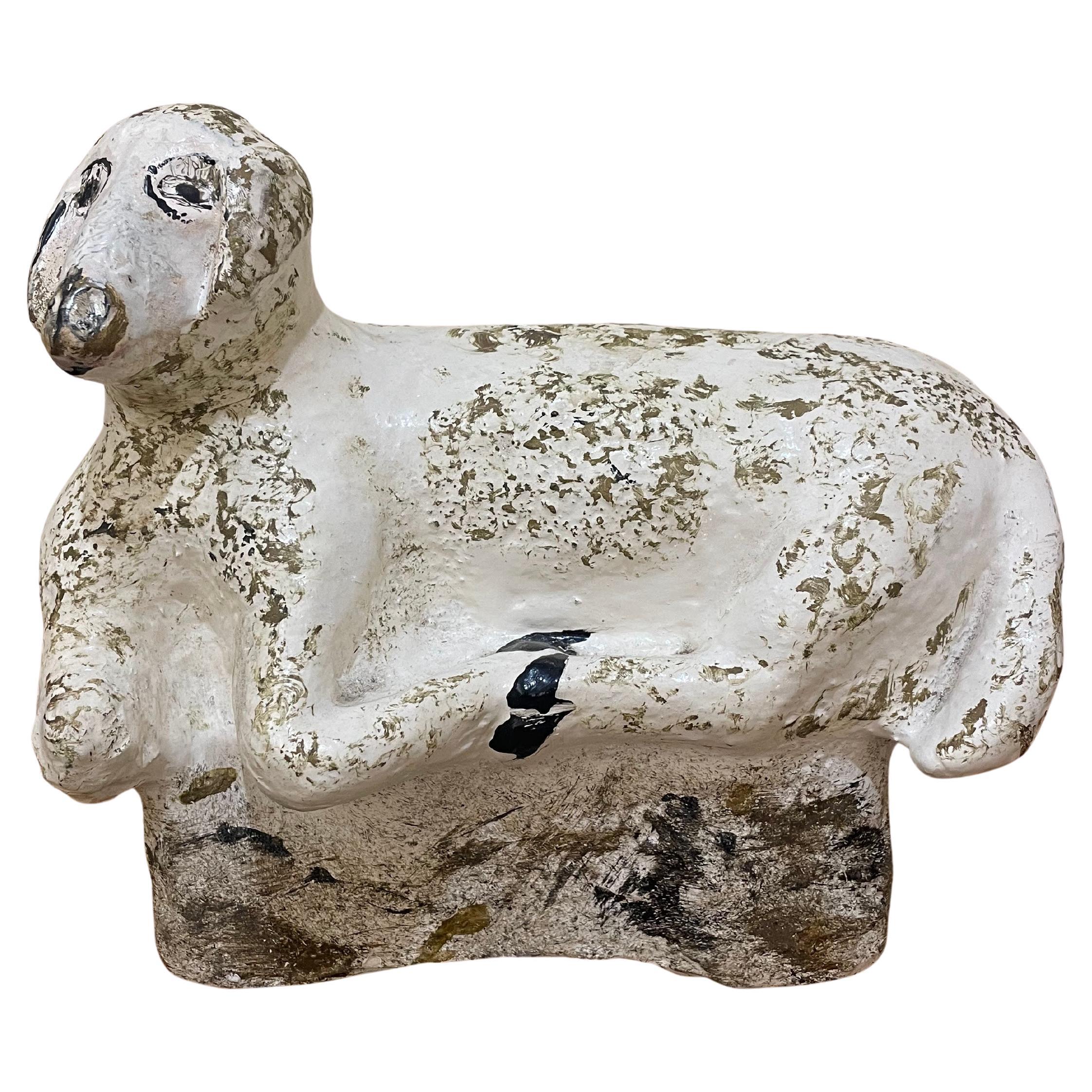 Antique concrete sheep statue, first half of 1900s