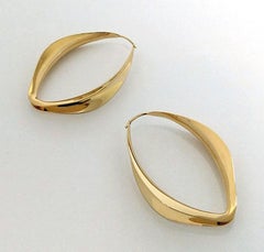 Vintage Anticlastic Gold hoops, Gerhard Herbst Studio Earrings