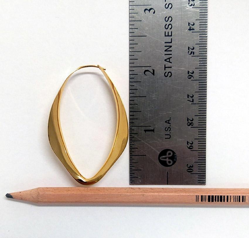Modernist Vintage Anticlastic Gold hoops, Gerhard Herbst Studio Earrings