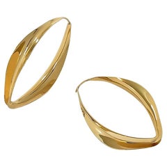 Vintage Anticlastic Gold hoops, Gerhard Herbst Studio Earrings