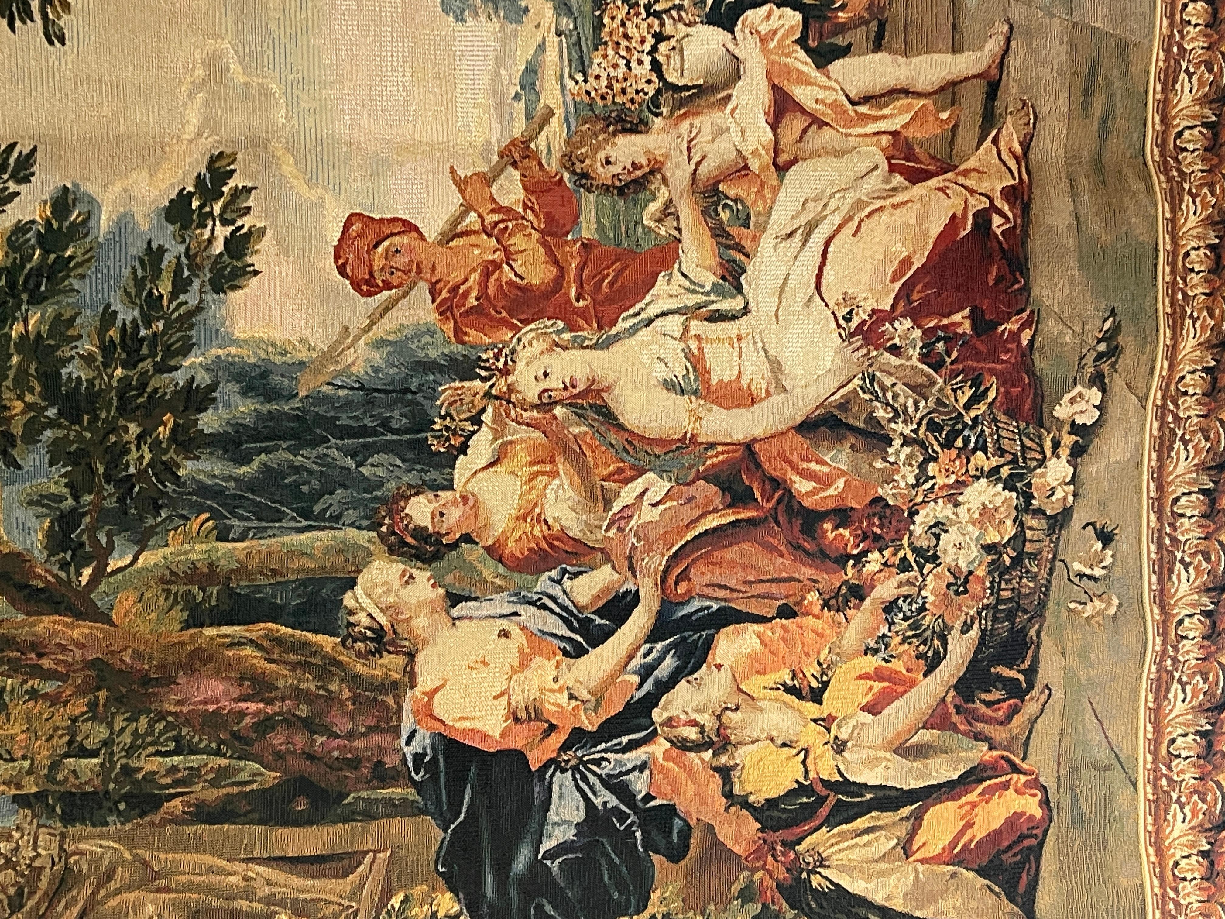Antico arazzo francese donne XIX secolo im Angebot 5