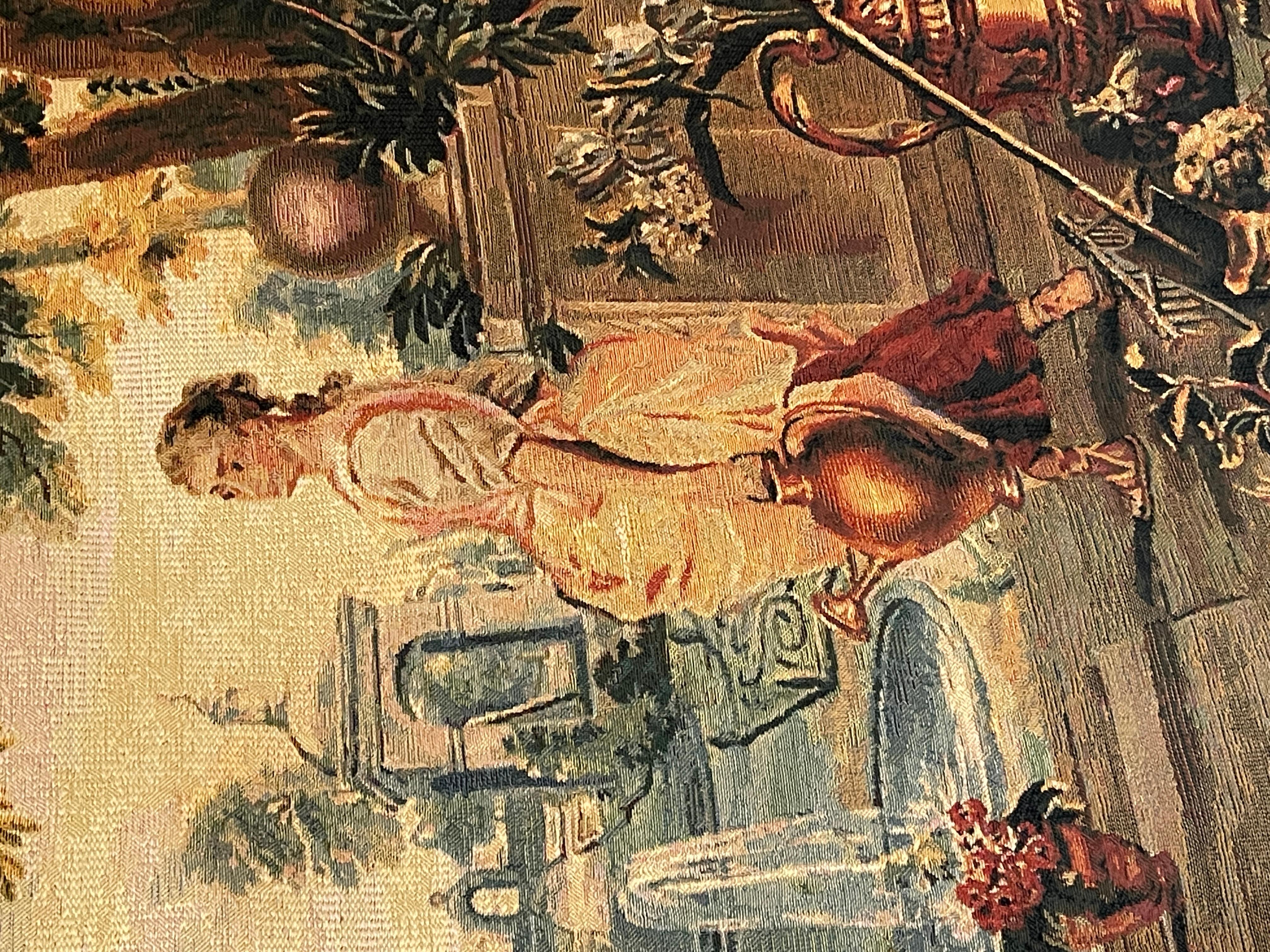 Antico arazzo francese donne XIX secolo im Angebot 7