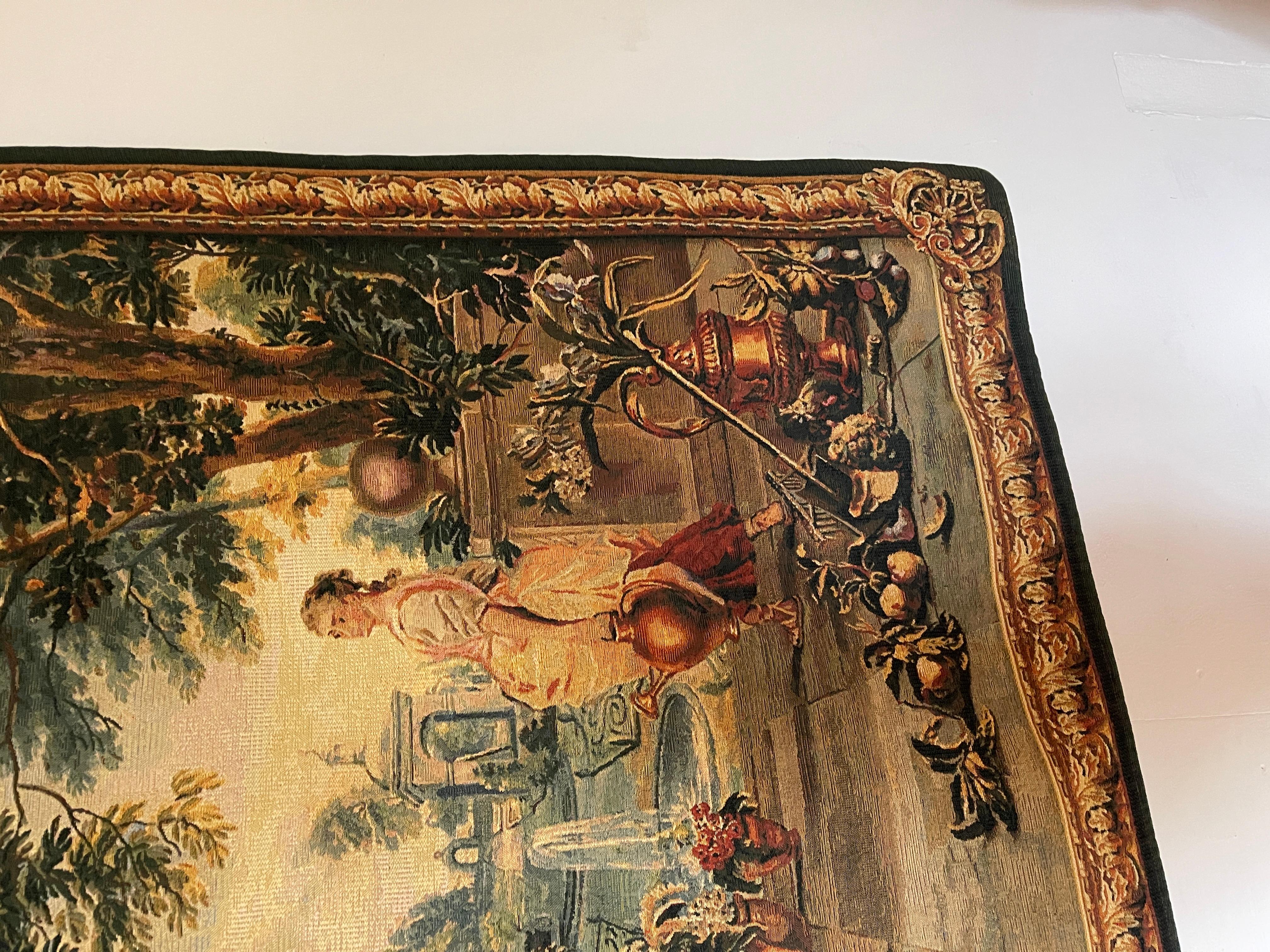 Antico arazzo francese donne XIX secolo (Handgefertigt) im Angebot