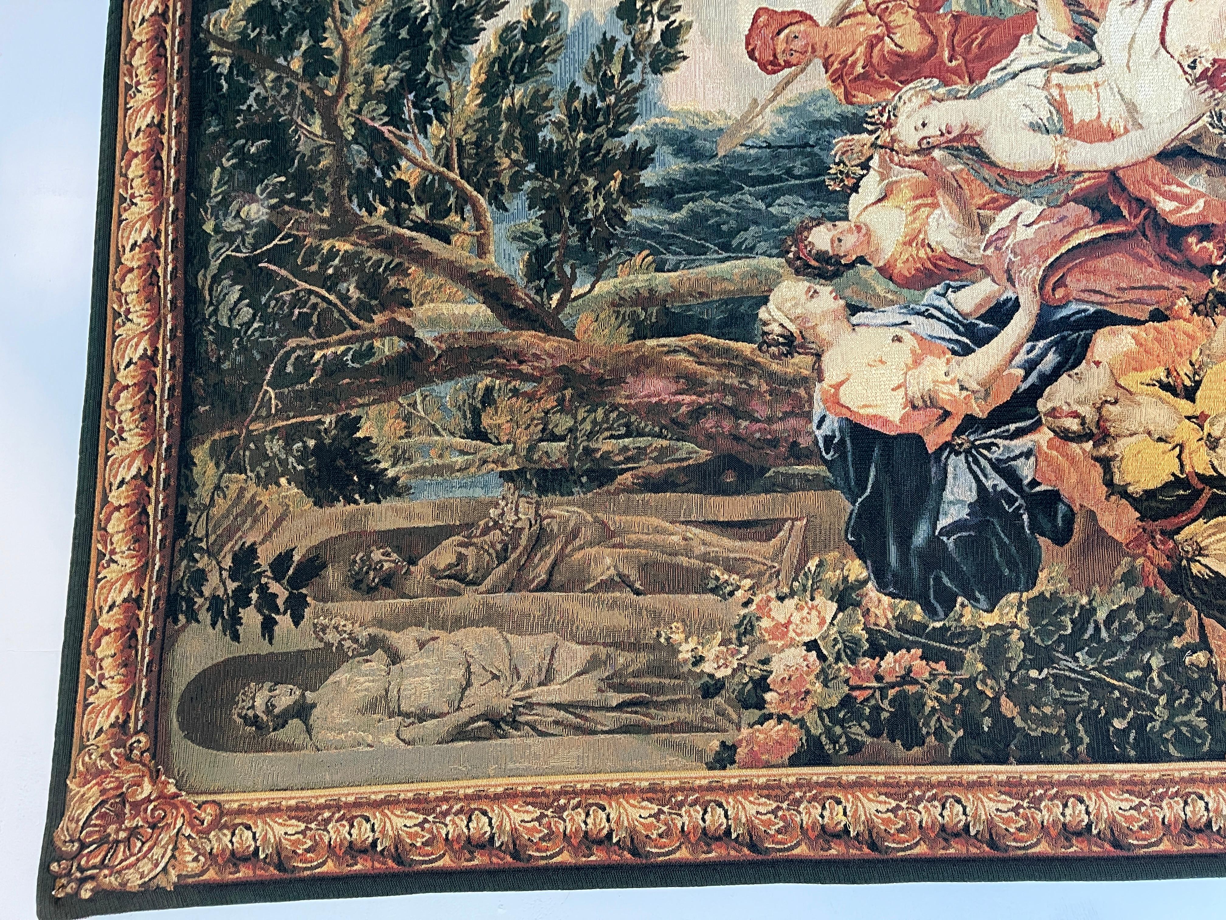 Antico arazzo francese donne XIX secolo (Wandteppich) im Angebot
