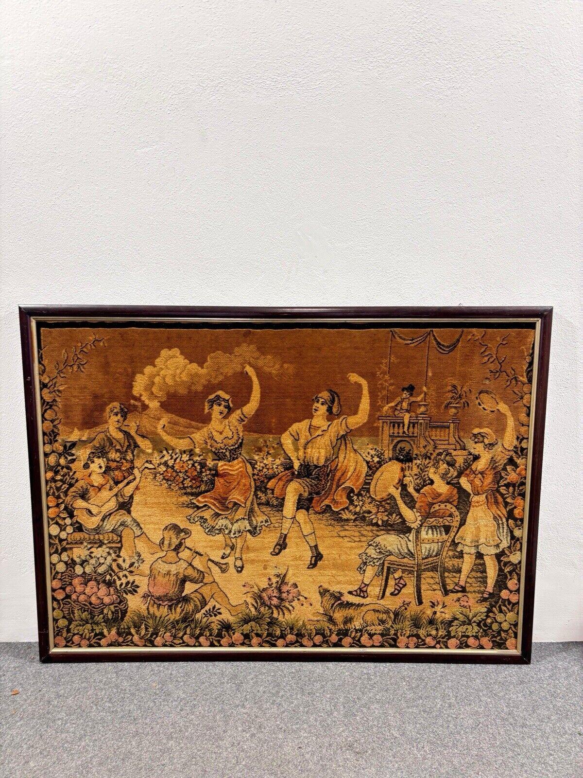 Italian Antique Fabric Tapestry with Young Dancers For Sale