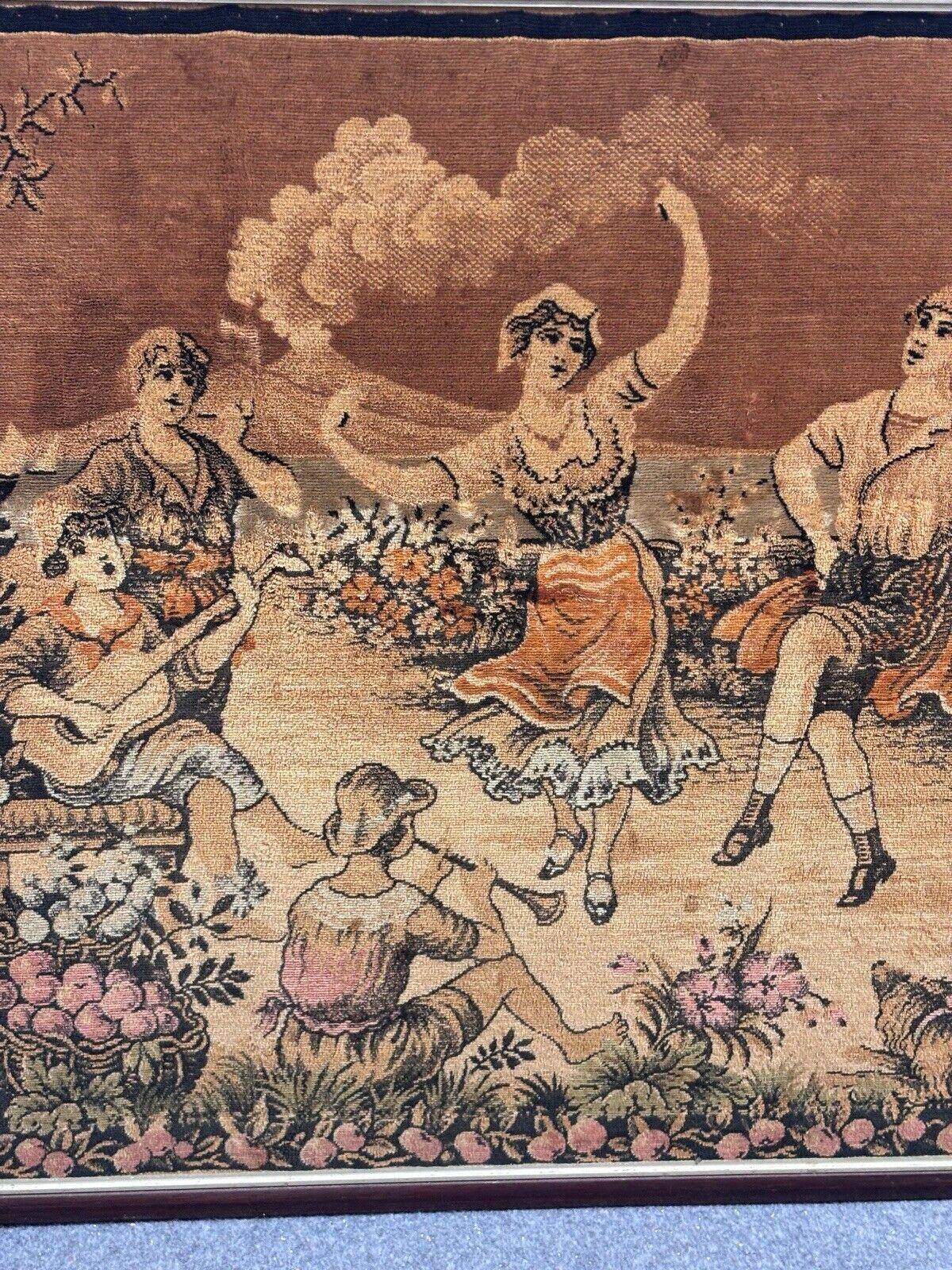 Antique Fabric Tapestry with Young Dancers For Sale 1