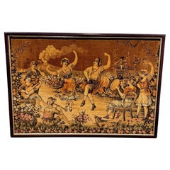 Antique Fabric Tapestry with Young Dancers