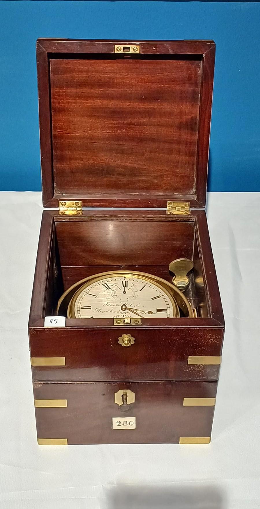 Laiton Chronomètre de marine anglais ancien J. Mc Cabe No. 280 - 8 jours chargé 19ème siècle en vente