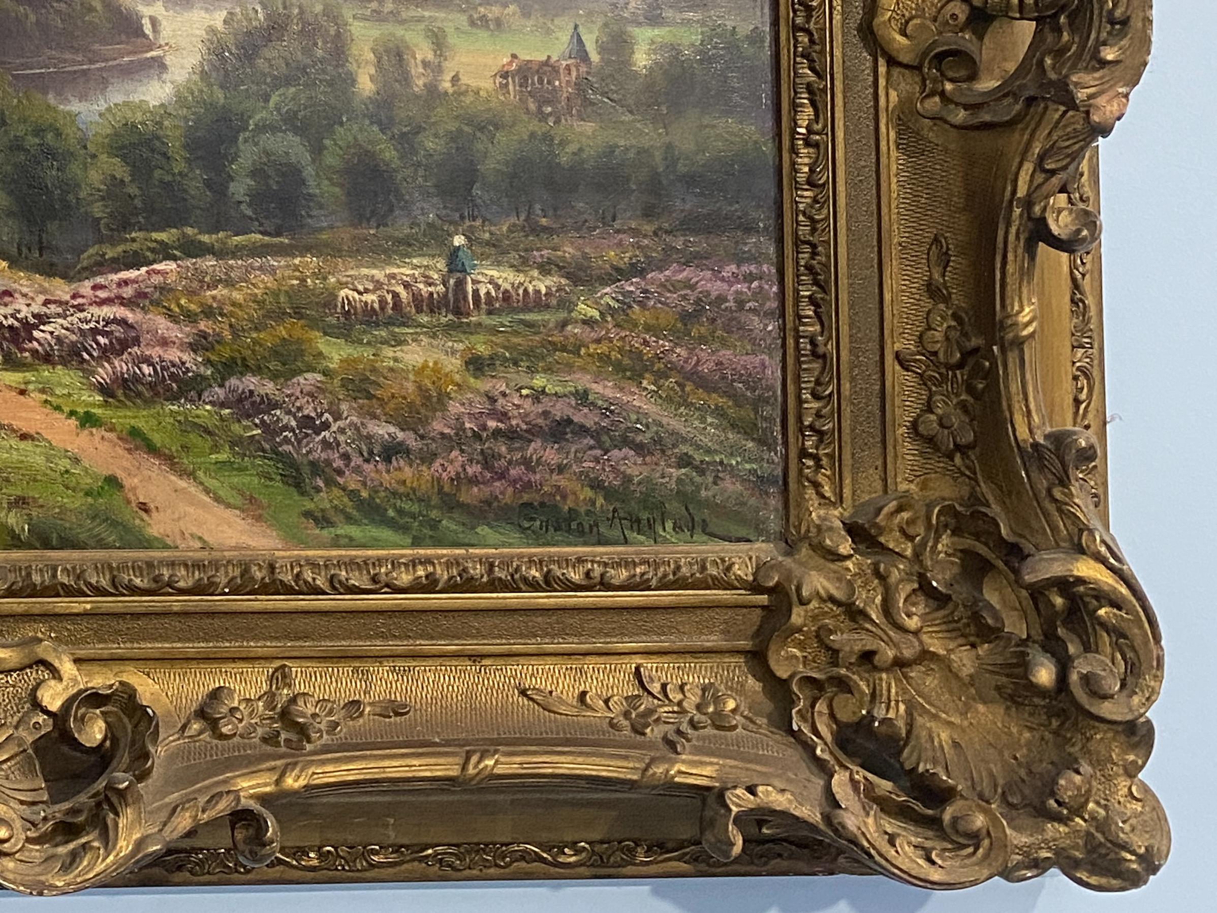 Antique French oil painting 