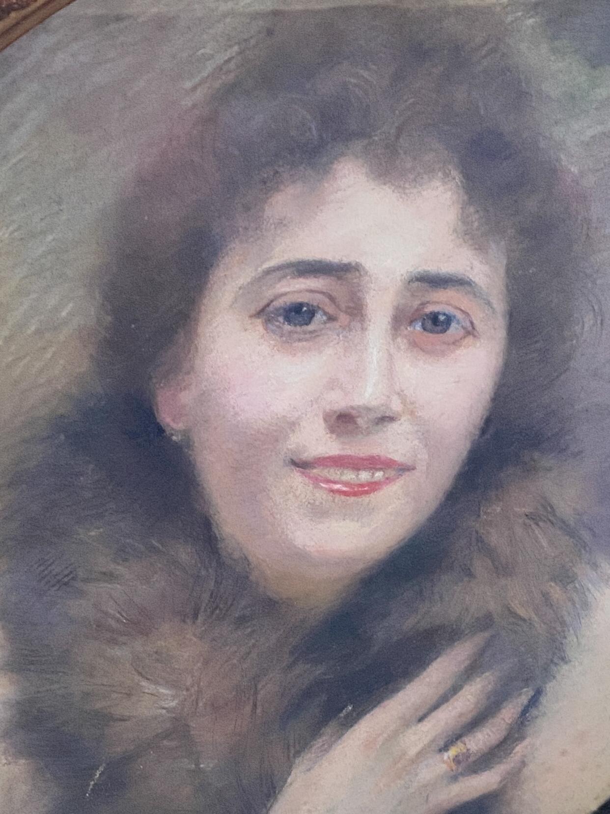 Belle Époque Antique pastel painting 