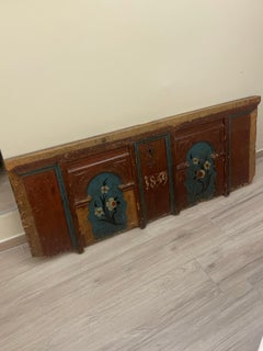 Antique painted chest front, 19th century