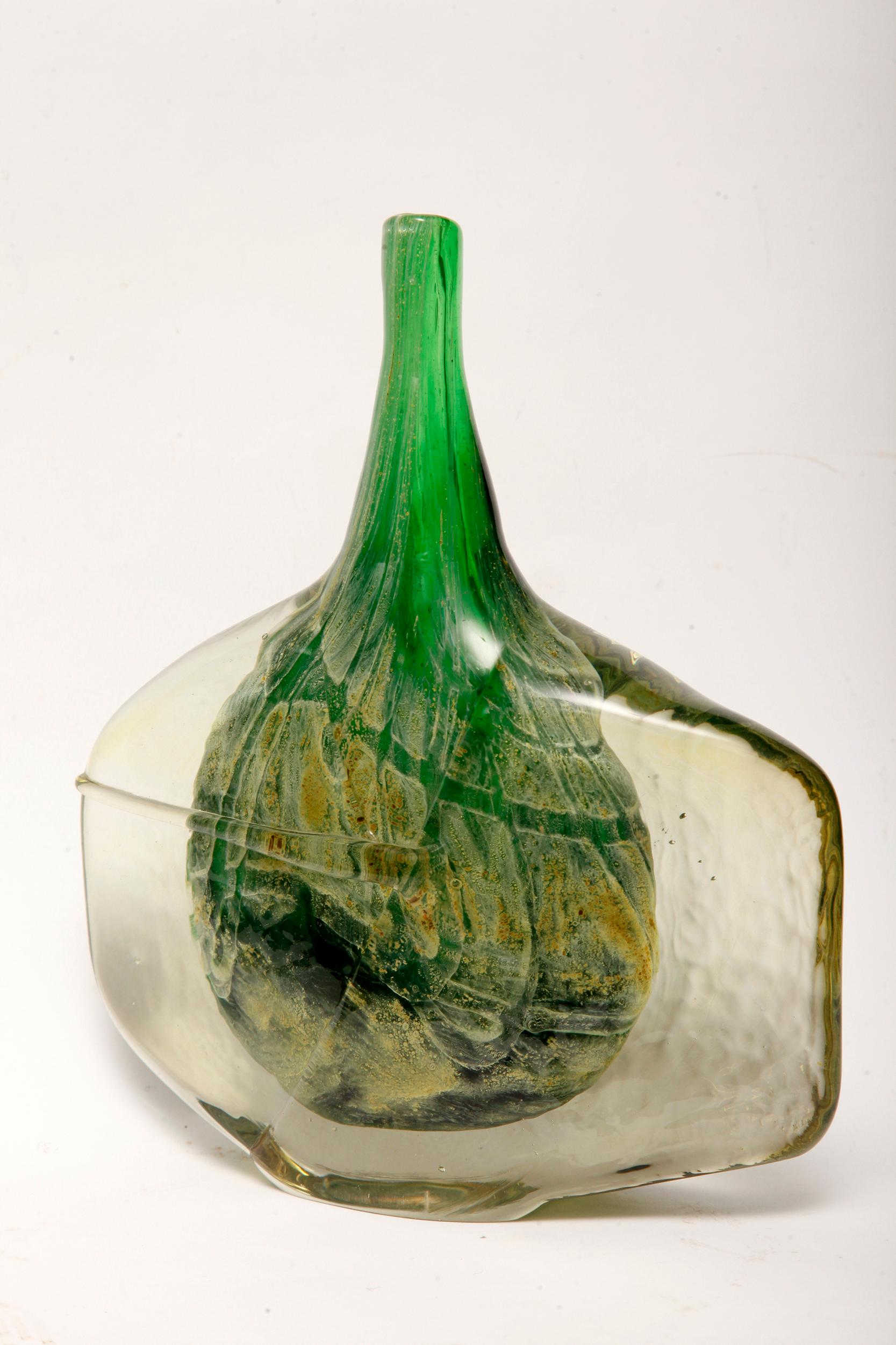Antico Mdina Art Glass, Fish or Axe Head Vase by Michael Harris, 1970s For Sale 7