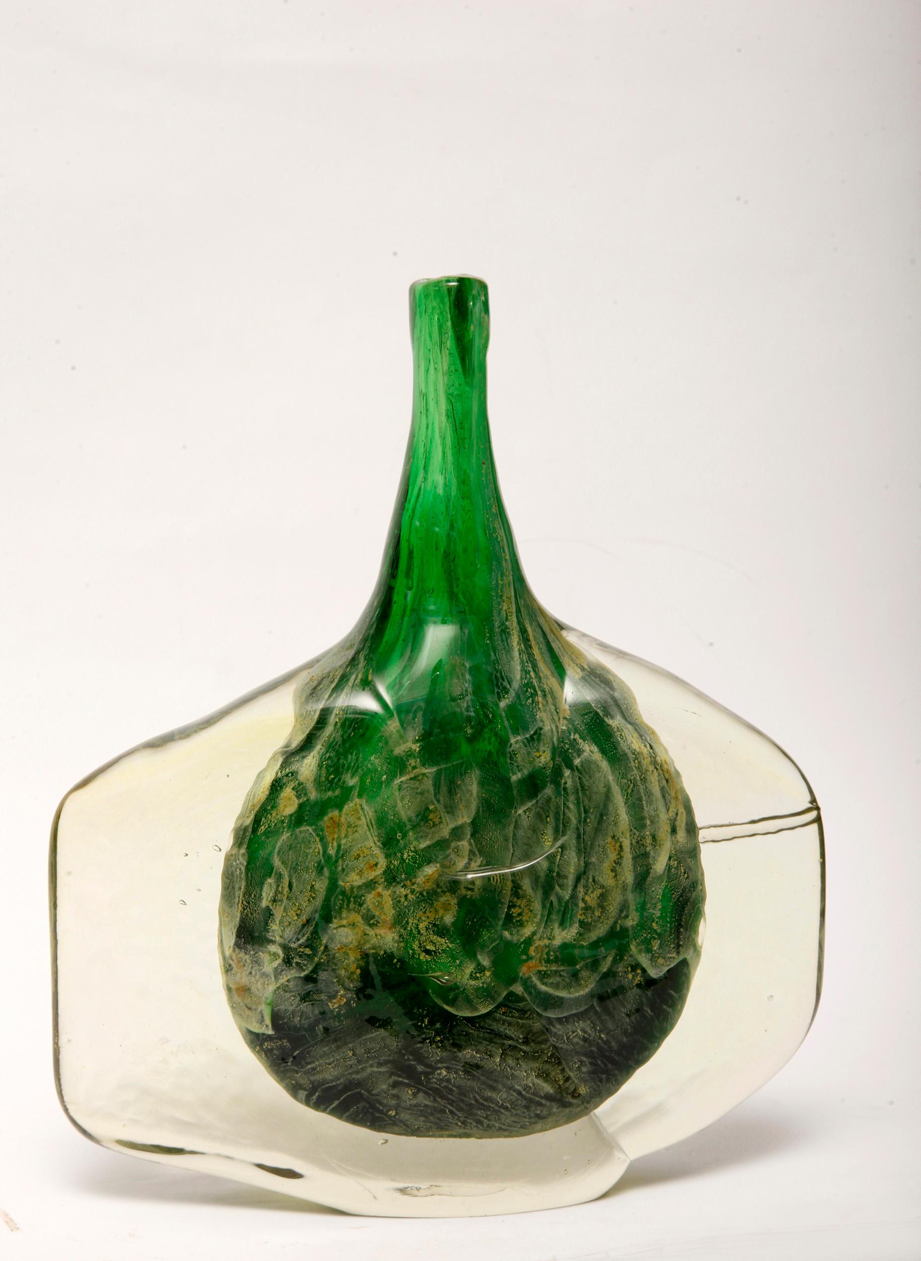 Modern Antico Mdina Art Glass, Fish or Axe Head Vase by Michael Harris, 1970s For Sale