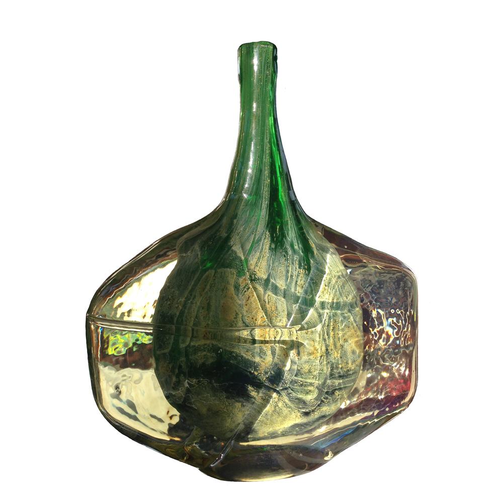 Antico Mdina Art Glass, Fish or Axe Head Vase by Michael Harris, 1970s For Sale