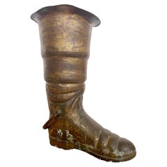 Porte-parapluie ancien en laiton de style bota du 19e siècle