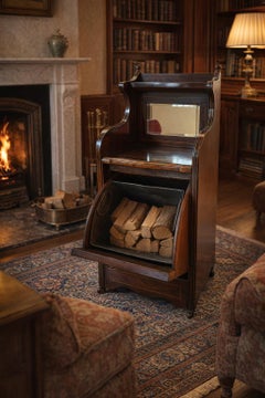 Antique Victorian Purdonium Coal Cabinet with Mirror