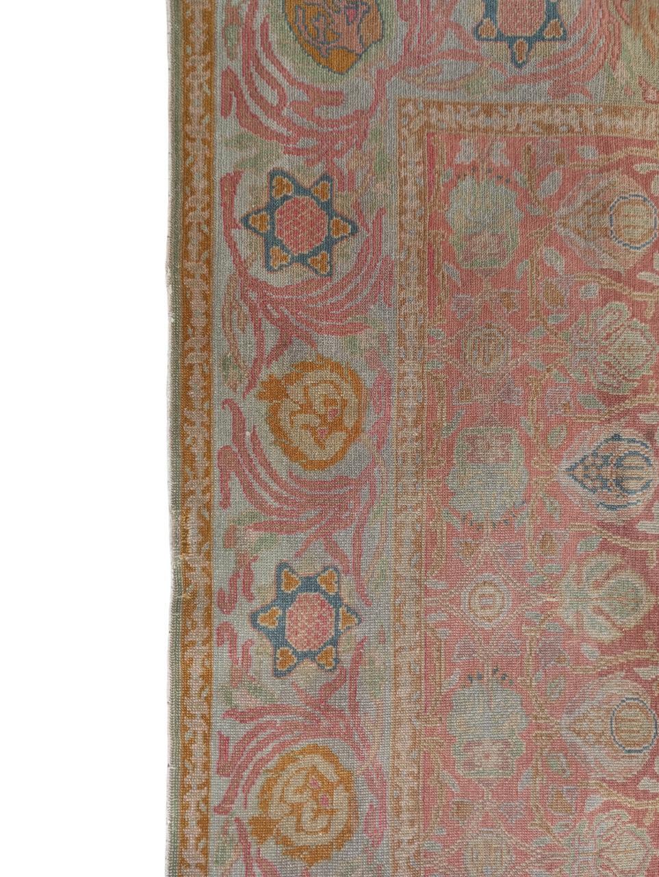 Annodato a mano Antico tappeto  Israeliano Bezalel con simboli ebraici in vendita
