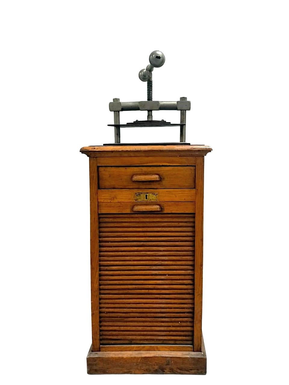 European Presse de relieur ancienne avec meuble début 20ème siècle en vente