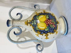 Vases anciens en céramique vénitienne peinte à la main 19ème siècle