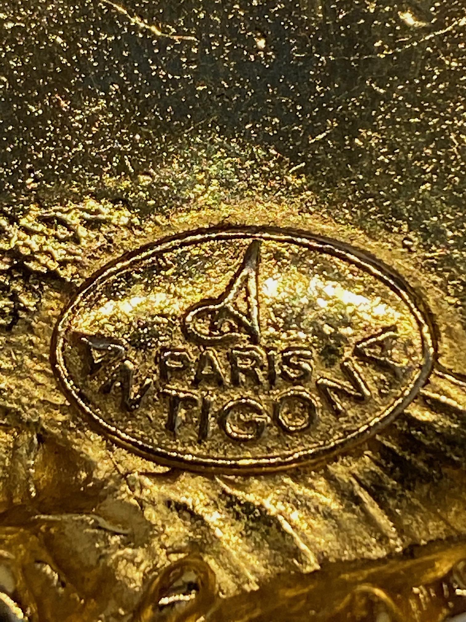 Antigona Paris 1980s Gold Link with Amber Cabochon Pendant Necklace 10