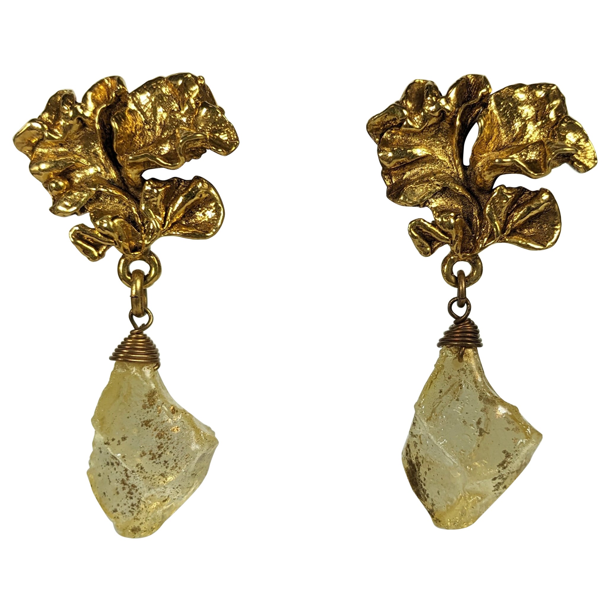 Antigona Paris - Pendants d'oreilles en faux cristal de roche