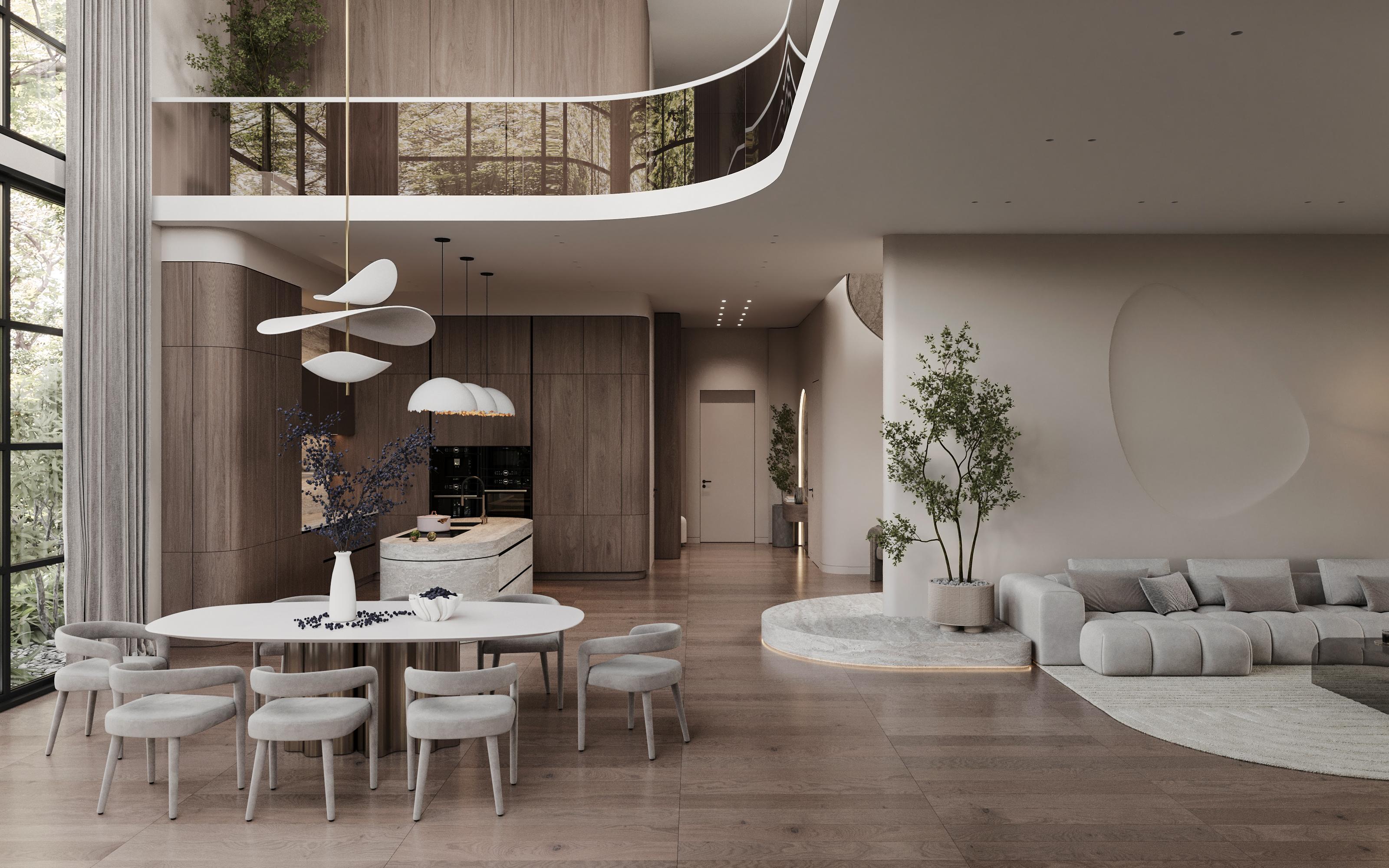 Lampada scultorea XL Floating Organic Forms in ceramica e ottone di Elsa Foulon in vendita 5