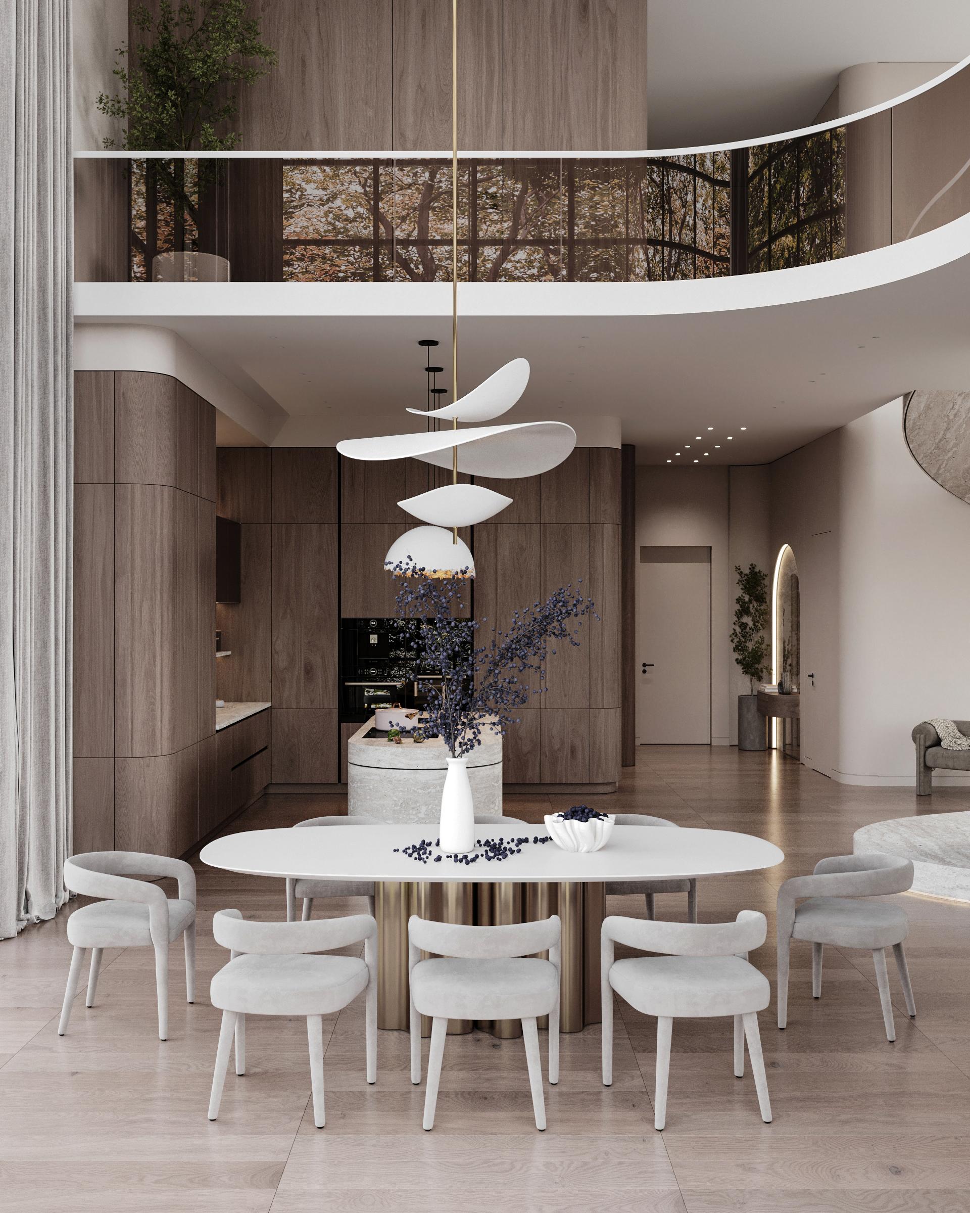 Lampada scultorea XL Floating Organic Forms in ceramica e ottone di Elsa Foulon in vendita 6