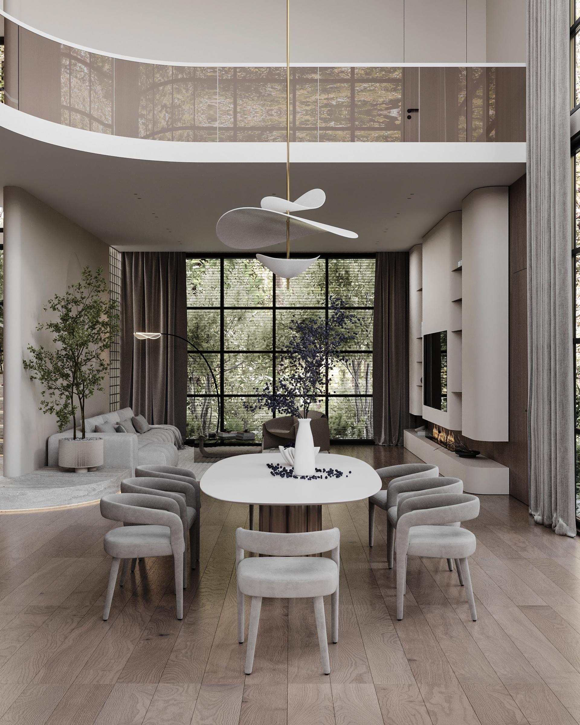 Lampada scultorea XL Floating Organic Forms in ceramica e ottone di Elsa Foulon in vendita 8