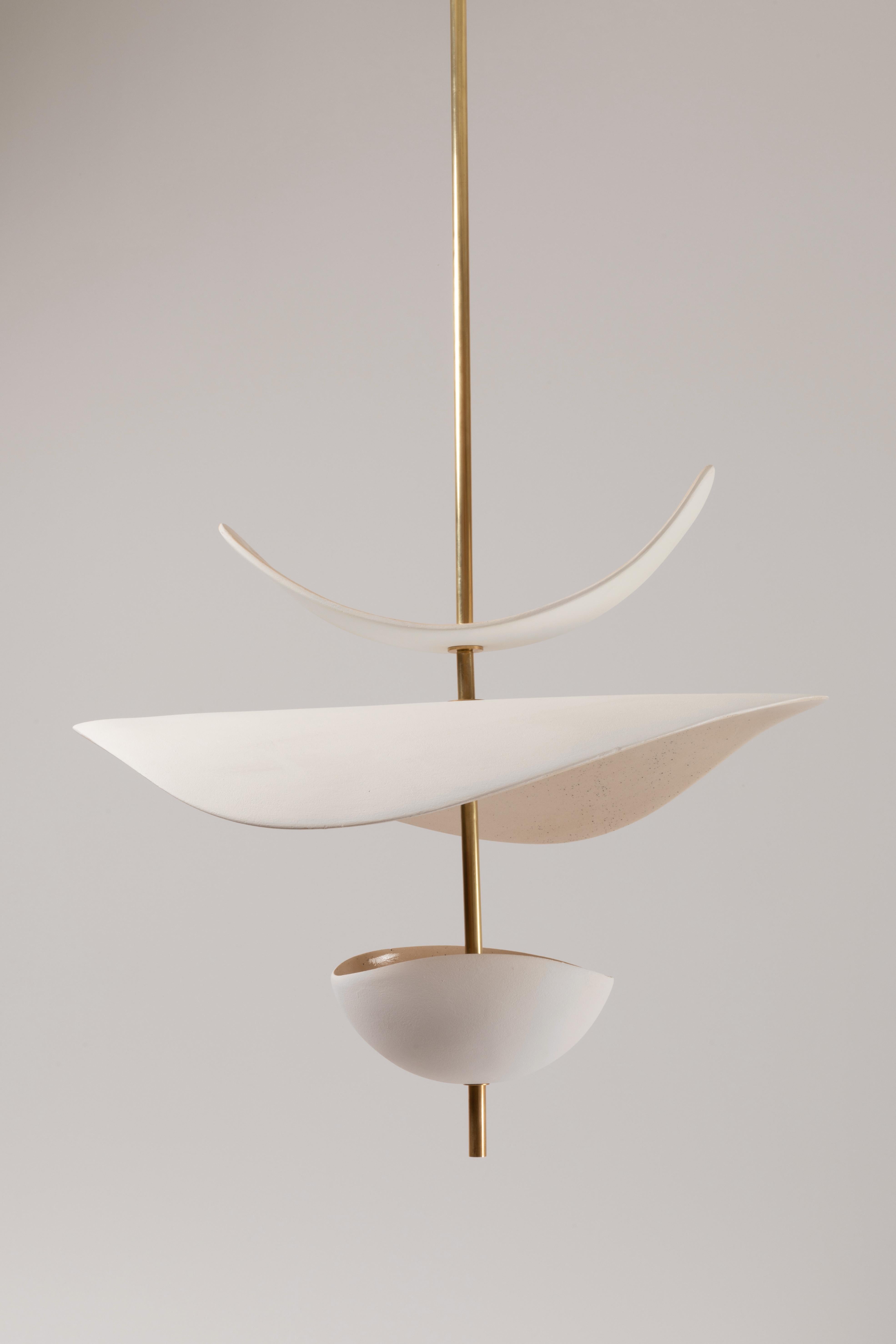 Lampada scultorea XL Floating Organic Forms in ceramica e ottone di Elsa Foulon In condizioni Nuovo in vendita a Geneve, CH