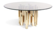 Antigua Dining Table in Metal Base by Roberto Cavalli Home Interiors