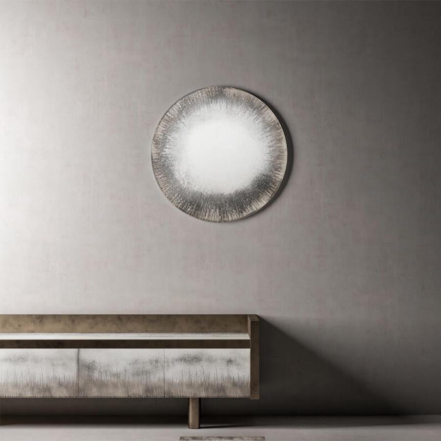 Metal Antigua Round Mirror For Sale