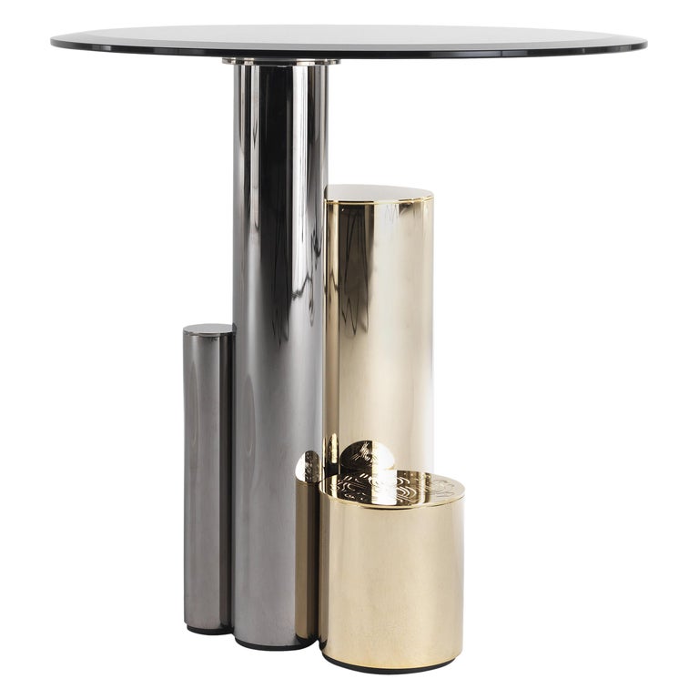 Antigua Small Side Table with Metal Base by Roberto Cavalli Home