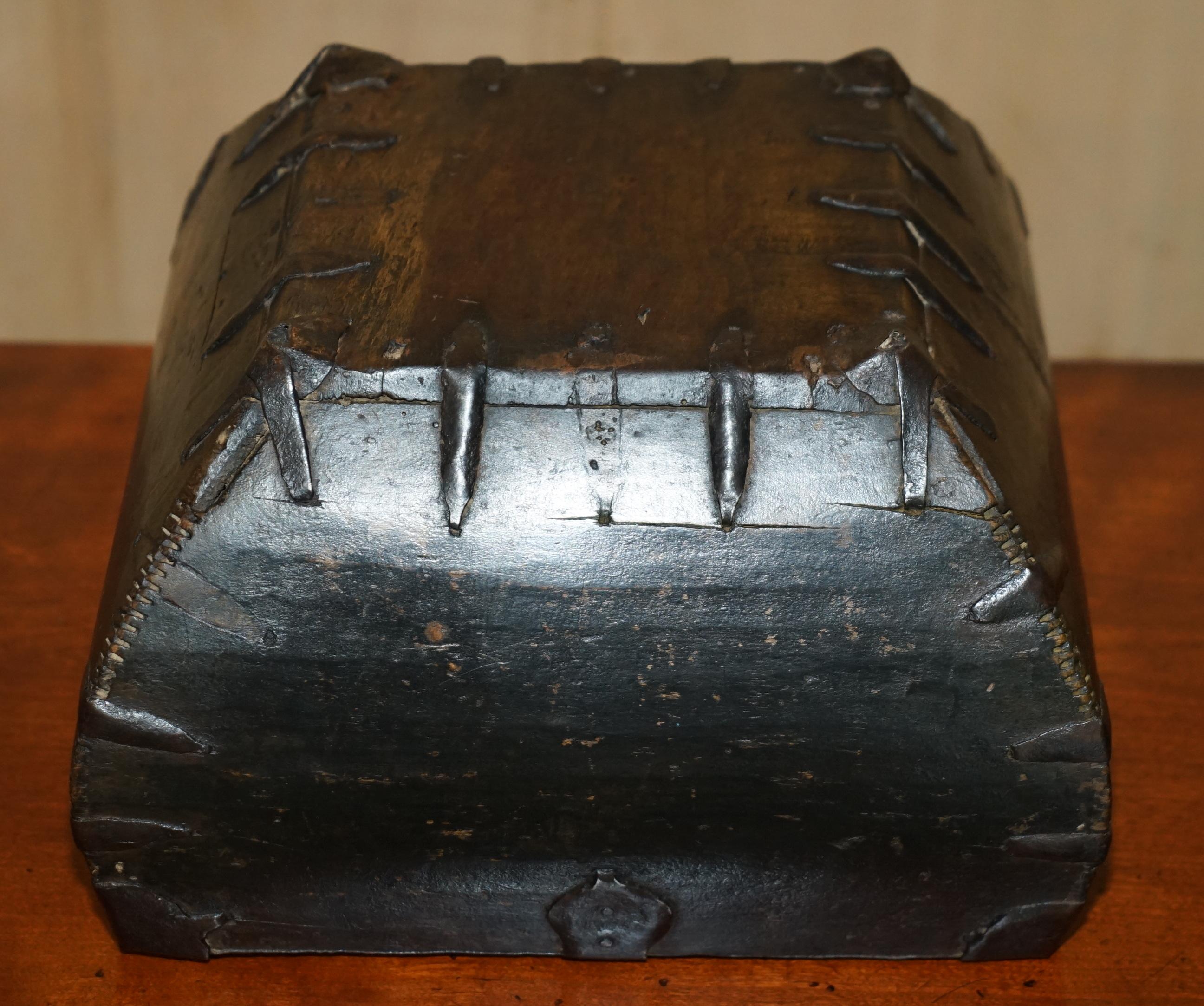 ANTIiQUE DECORATIVE HAND HAMMERED CHINESE RICE MEASURE MASKET GREAT FRUIT BOWL! For Sale 4