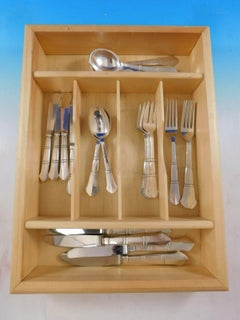 Service de couverts danois en argent sterling Antik par E. Dragsted, mi-siècle moderne