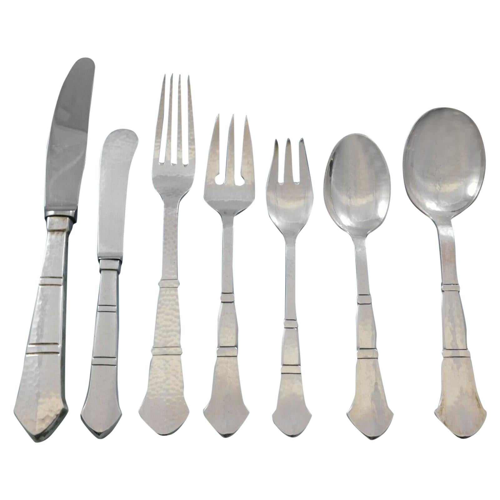 Antik by E. Dragsted Danish Sterling Silver Flatware Set Service Mid-Century Mod