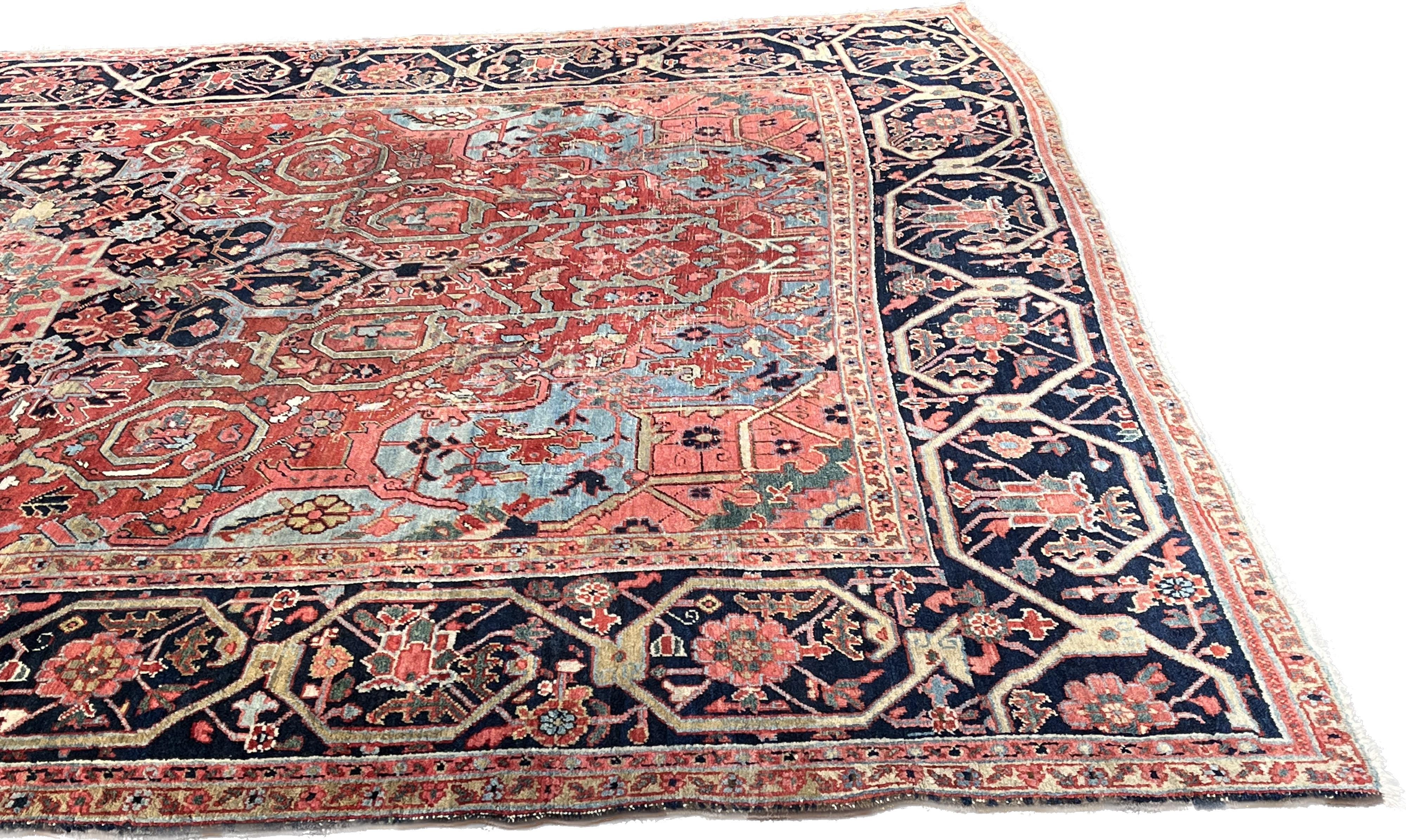 Antiker Heriz-Teppich, um 1900/1910 (Wolle) im Angebot