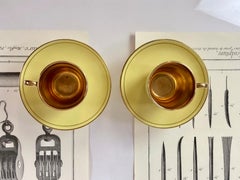Art Deco Mocca Cups Set ''Royal Lyx'', Yellow & Gold 1930s by GEFLE, Sweden