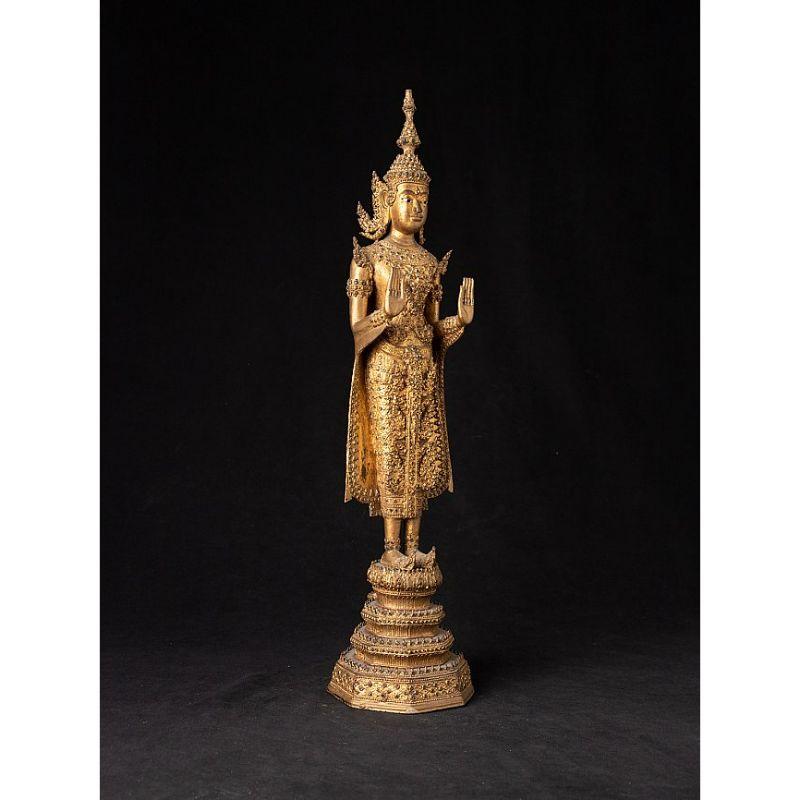 Bronze Antike Thai Rattanakosin Buddha Statue from Thailand For Sale