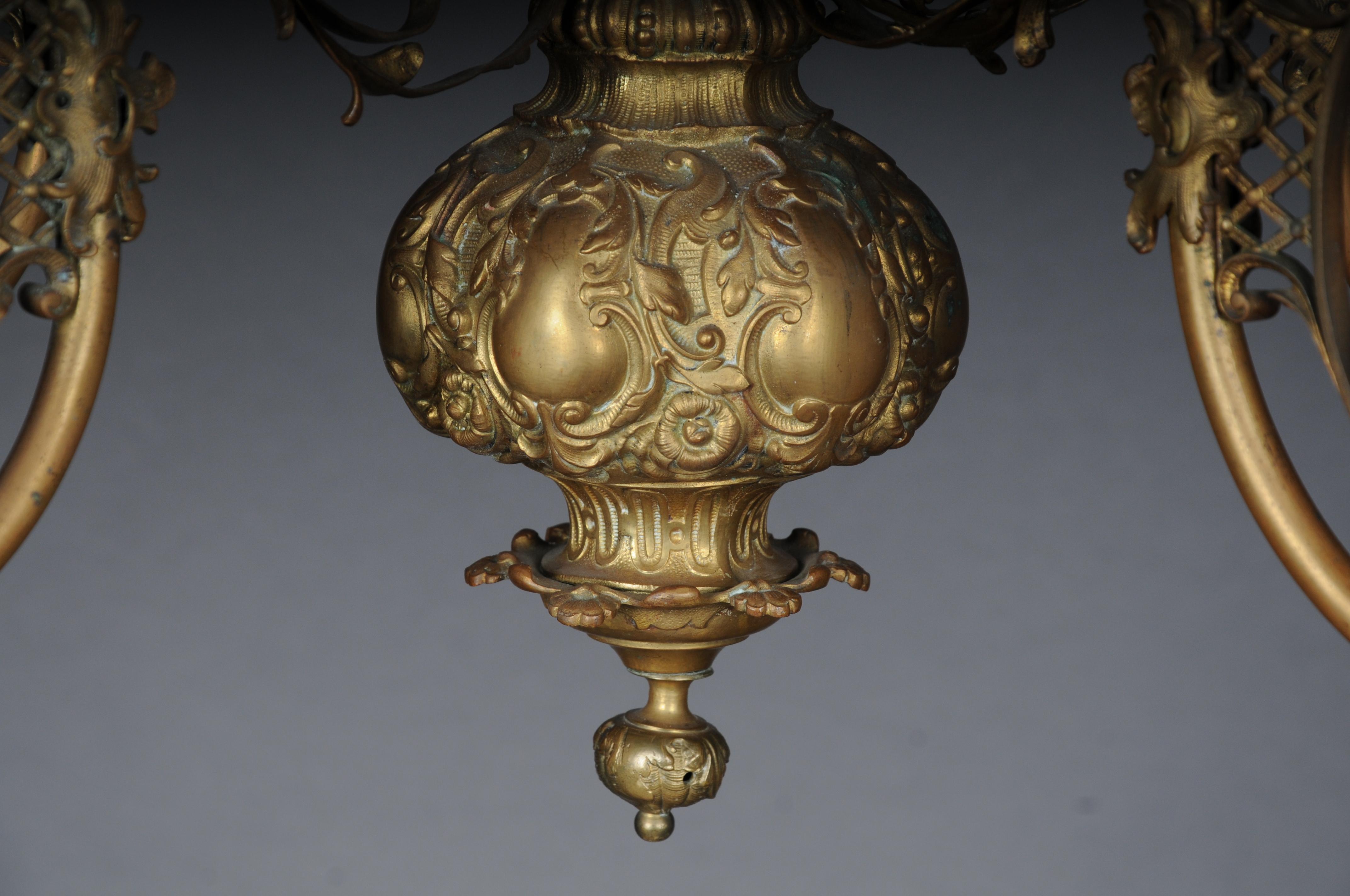 Antiker prächtiger Kronleuchter, Bronze, Gold, um 1880 im Angebot 6