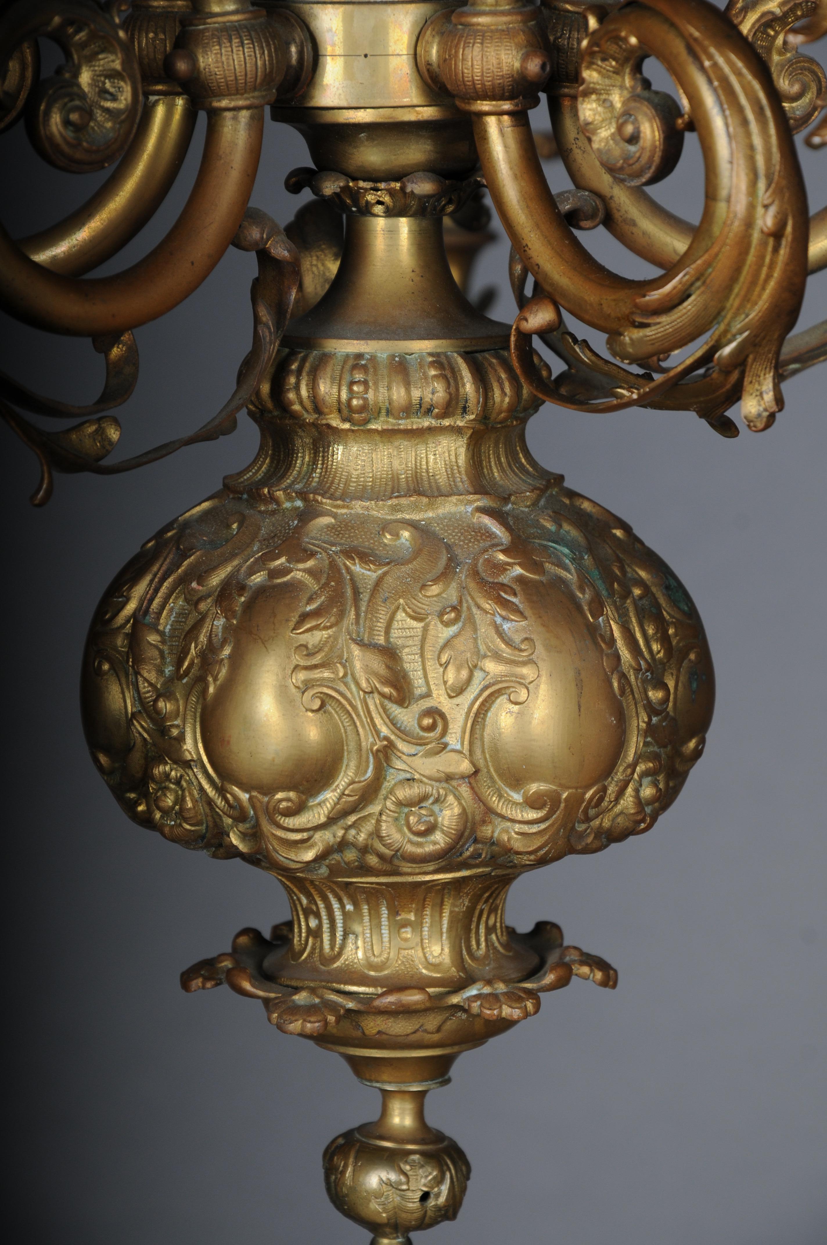 Antique magnificent chandelier, bronze, gold, around 1880 For Sale 6