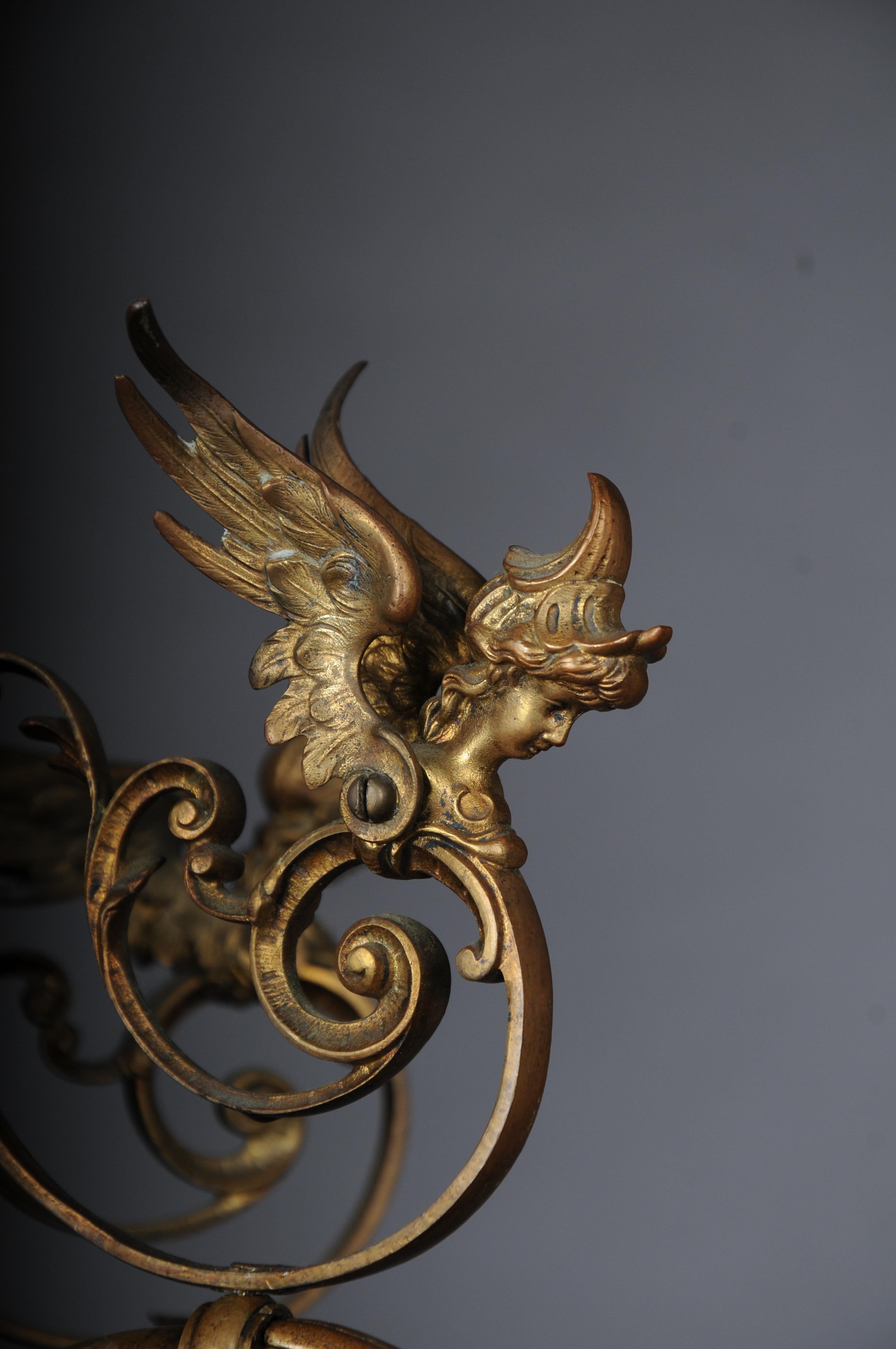 Antiker prächtiger Kronleuchter, Bronze, Gold, um 1880 im Angebot 3