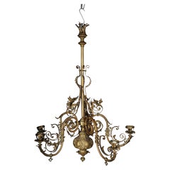 Antique magnificent chandelier, bronze, gold, around 1880