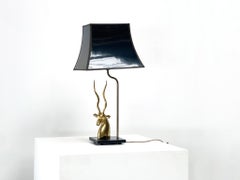 Antilope head table lamp in Brass France 1975