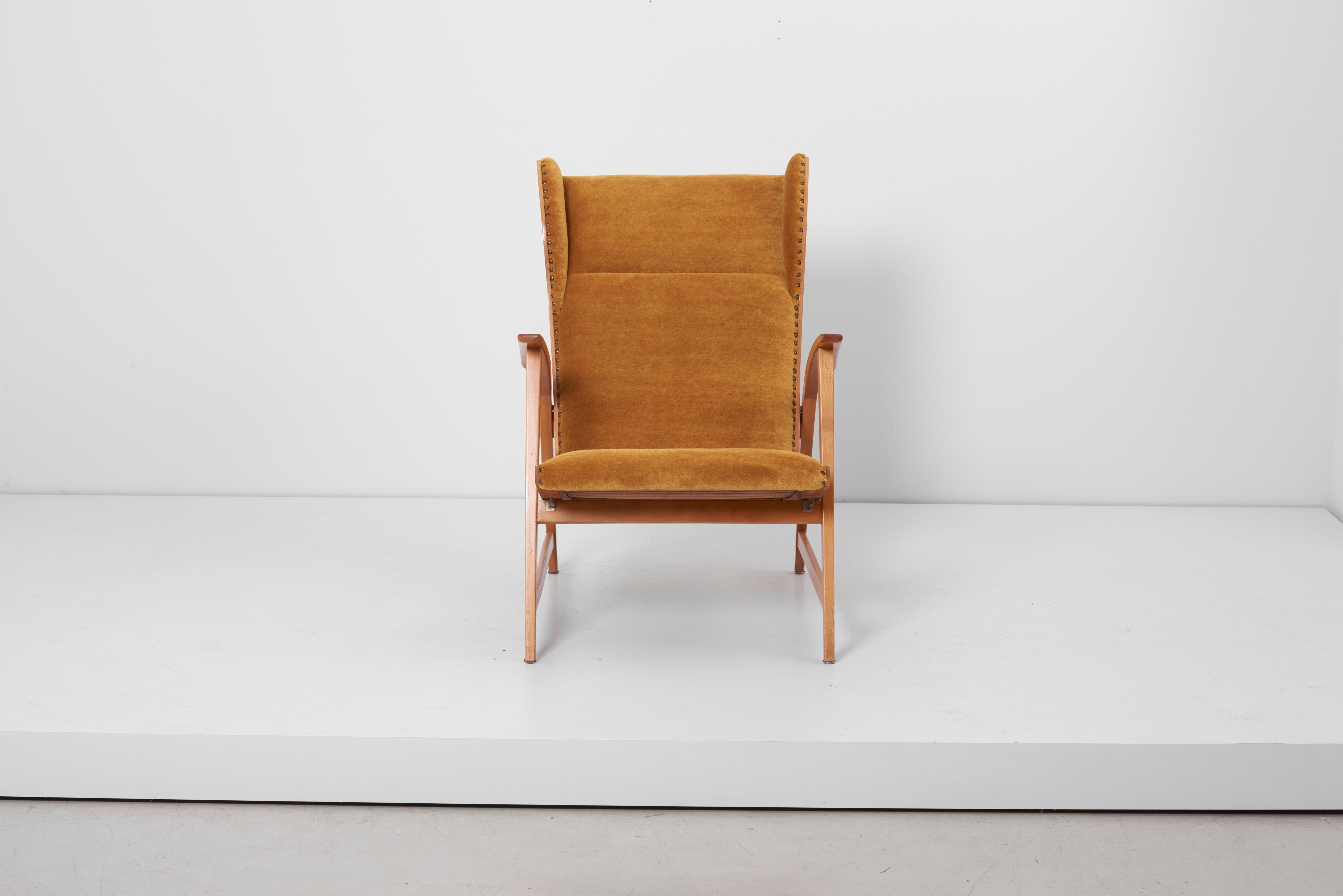 Mid-Century Modern Antimott Lounge Chair by Wilhelm Knoll in Mohair Fabric, Germany, 1950s