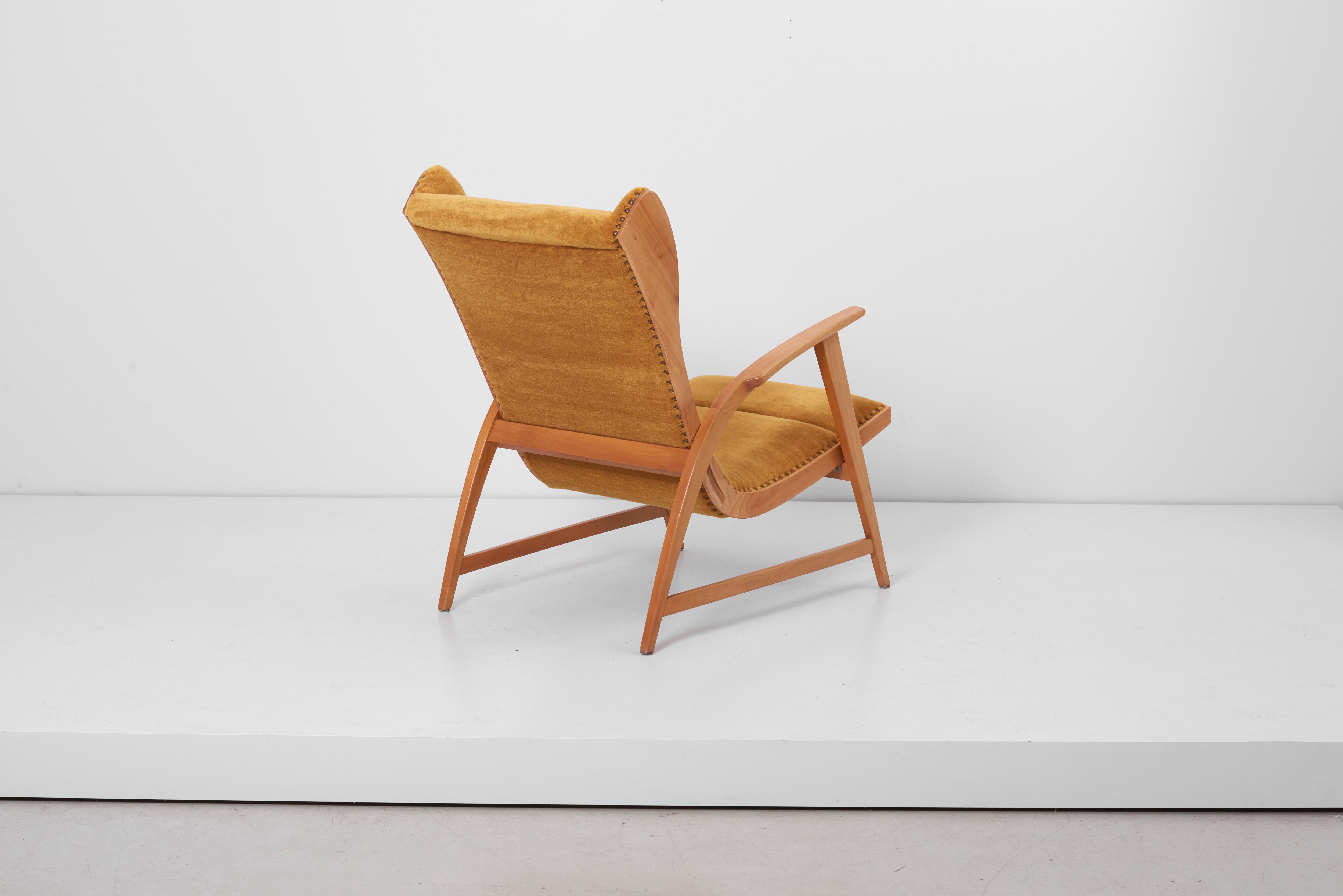 20th Century Antimott Lounge Chair by Wilhelm Knoll in Mohair Fabric, Germany, 1950s