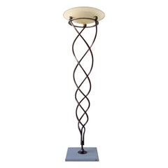 Lámpara de pie de hierro forjado y cristal de Murano Antinea Torchere de Jean-François