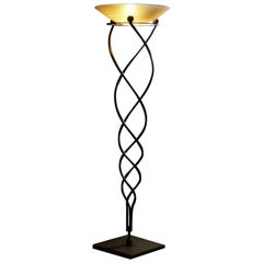 Antinea Torchere Terzani Crochet Design Forged Iron, Stone Murano Scavo Glass 89