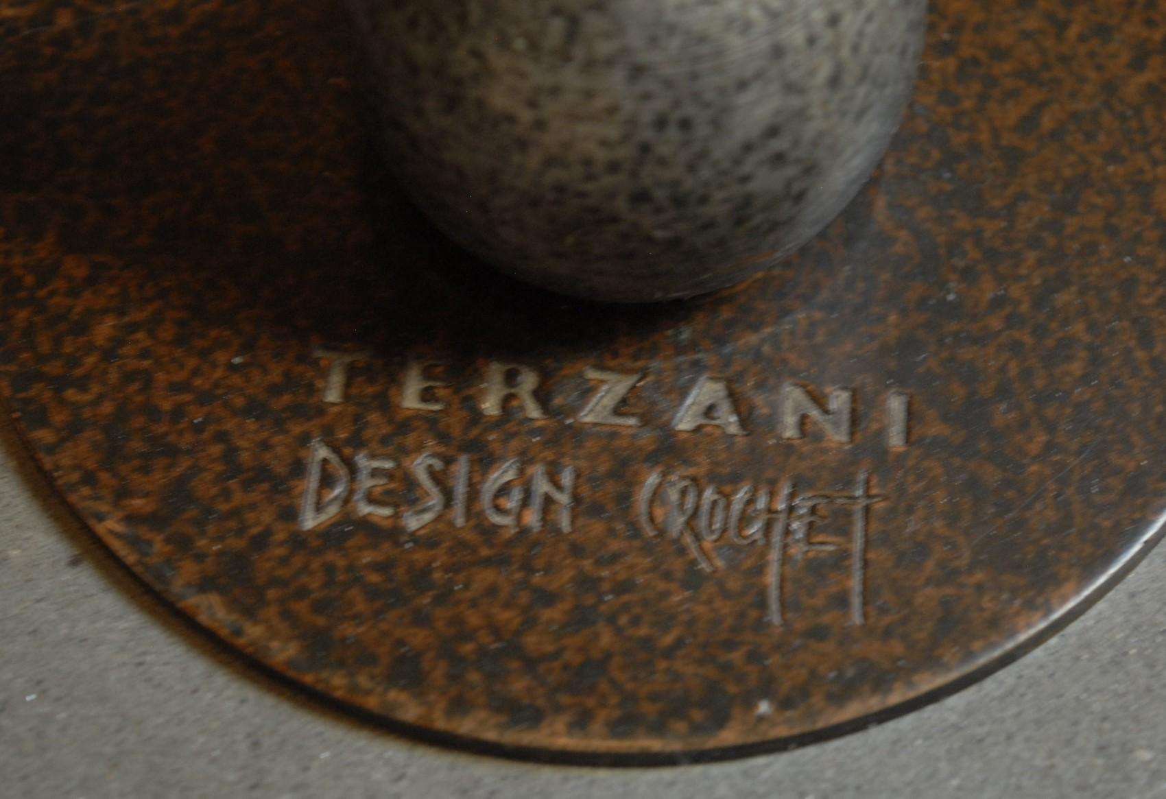Antinea Torchere Terzani Crochet Design Forged Iron, Stone Murano Scavo Glass 89 5
