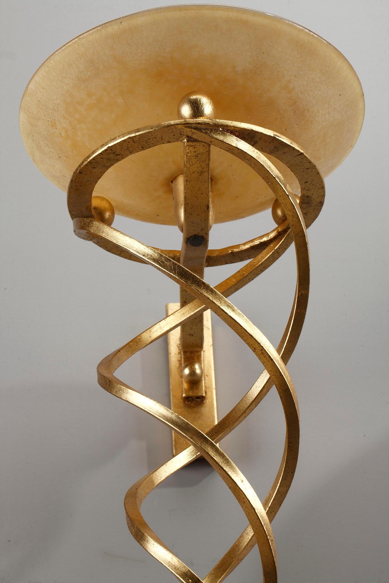 Gilt Antinea Wall Lamp by Terzani, 20th Century For Sale